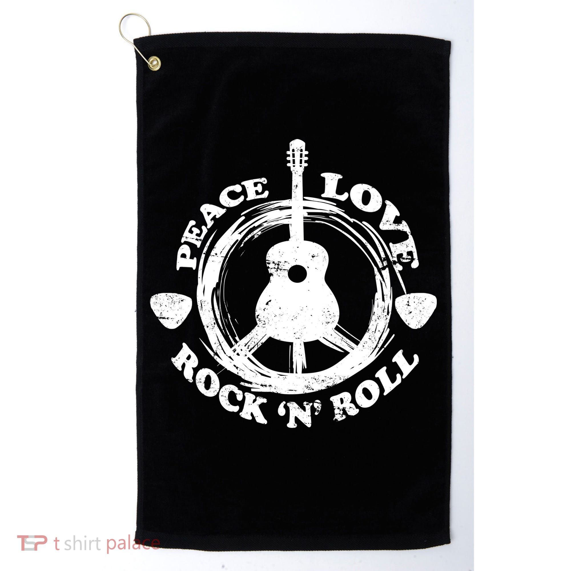 Peace Love Rock 'N' Roll Golf Towel