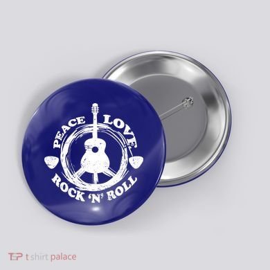 Peace Love Rock 'N' Roll Button