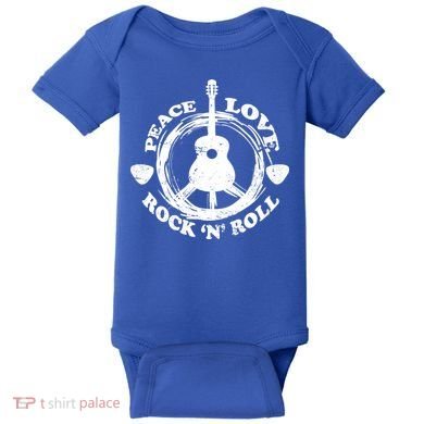 Peace Love Rock 'N' Roll Baby Bodysuit