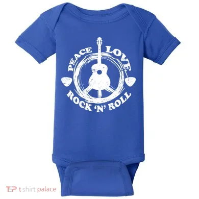Peace Love Rock 'N' Roll Baby Bodysuit