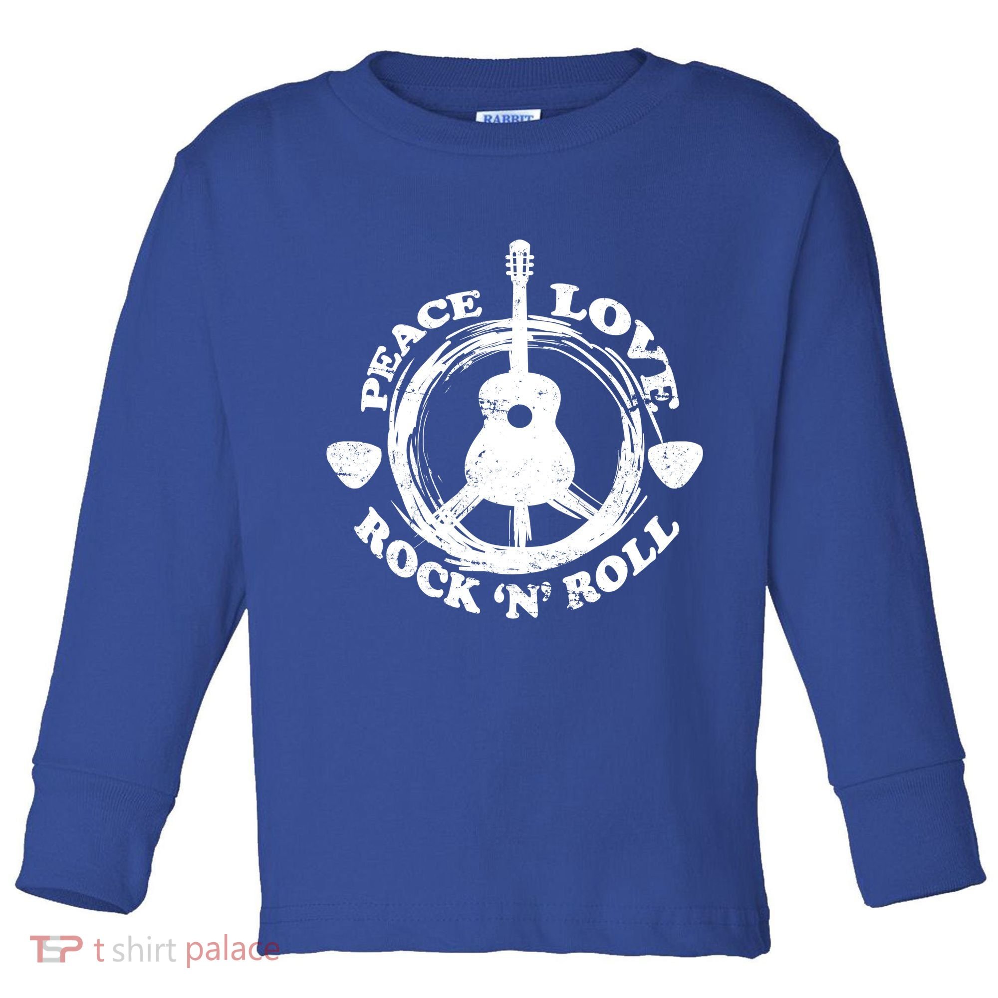 Peace Love Rock 'N' Roll Toddler Long Sleeve Shirt