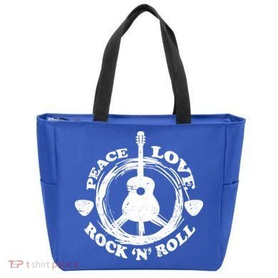 Peace Love Rock 'N' Roll Tote Bag