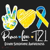 Peace Love T21 Down Syndrome Awareness Tumbler thumb 3