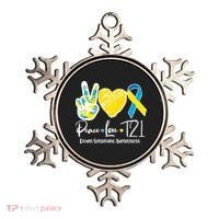 Peace Love T21 Down Syndrome Awareness Ornament thumb 0
