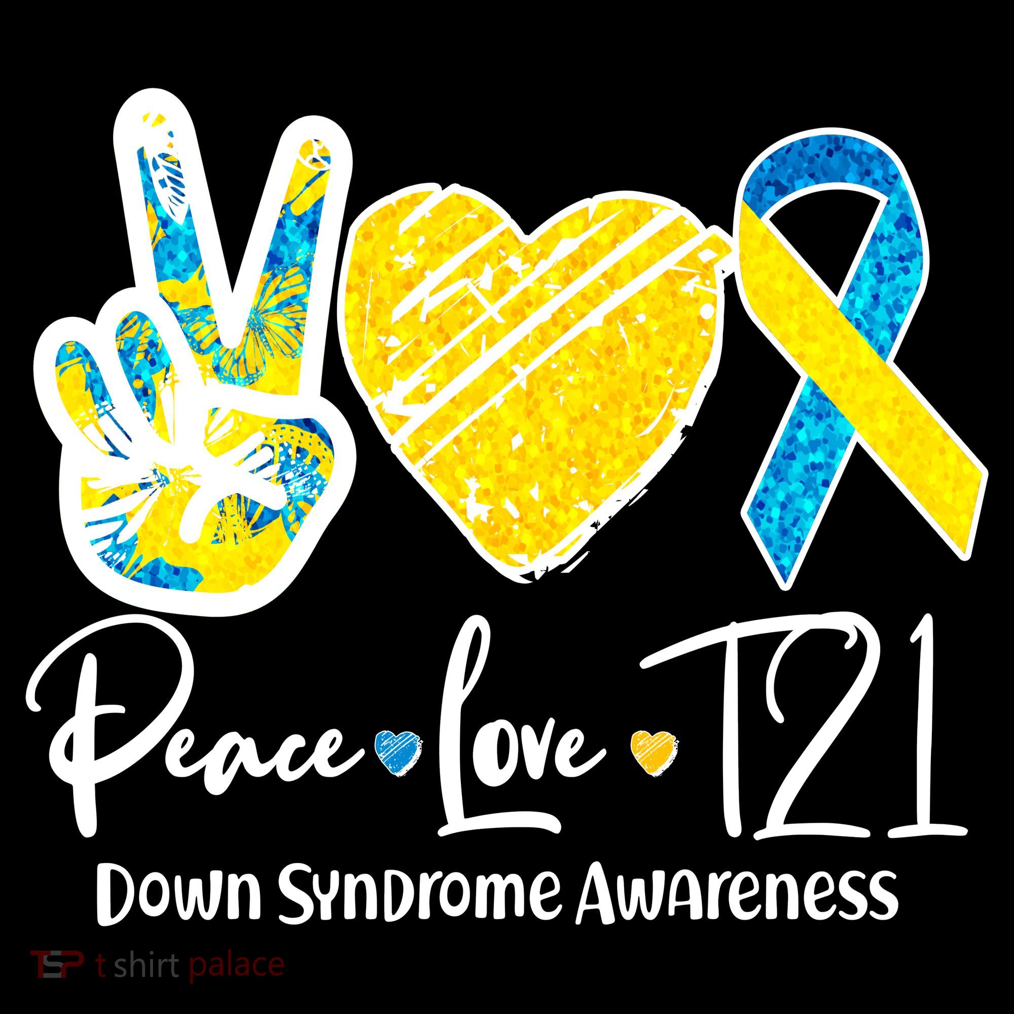 Peace Love T21 Down Syndrome Awareness Ornament
