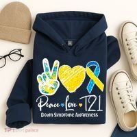 Peace Love T21 Down Syndrome Awareness Hoodie thumb 4