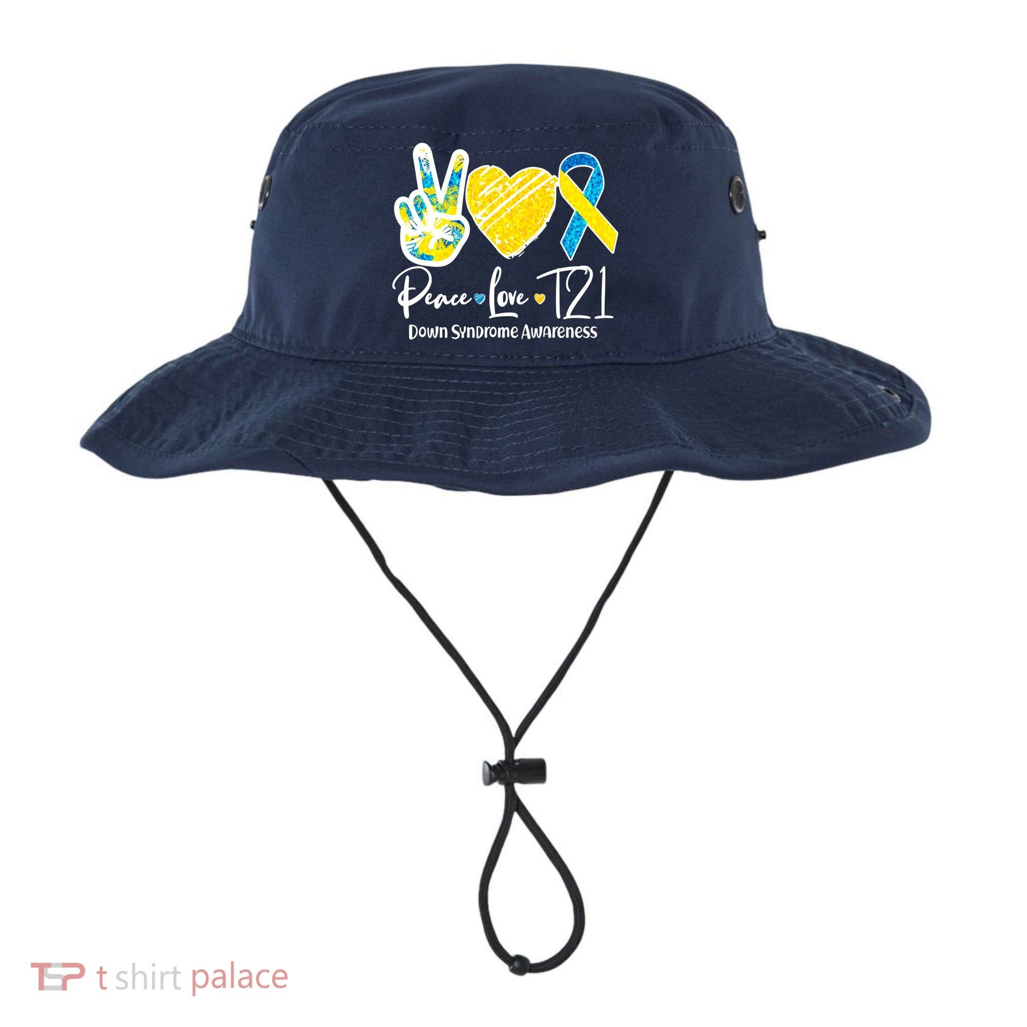 Peace Love T21 Down Syndrome Awareness Bucket Hat