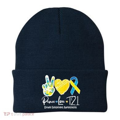 Peace Love T21 Down Syndrome Awareness Beanie