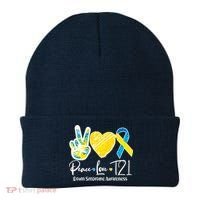 Peace Love T21 Down Syndrome Awareness Beanie thumb 0