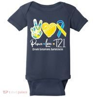 Peace Love T21 Down Syndrome Awareness Baby Bodysuit thumb 0