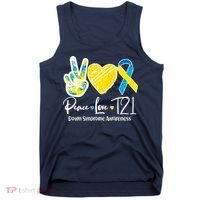 Peace Love T21 Down Syndrome Awareness Tank Top thumb 0