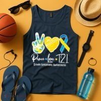 Peace Love T21 Down Syndrome Awareness Tank Top thumb 4