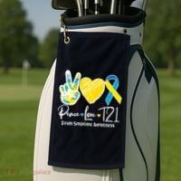 Peace Love T21 Down Syndrome Awareness Golf Towel thumb 2