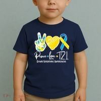 Peace Love T21 Down Syndrome Awareness Toddler T-Shirt thumb 2
