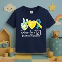 Peace Love T21 Down Syndrome Awareness Toddler T-Shirt thumb 3