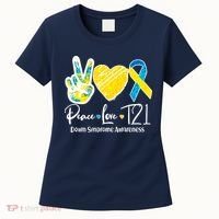 Peace Love T21 Down Syndrome Awareness Women's T-Shirt thumb 0