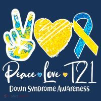 Peace Love T21 Down Syndrome Awareness Kids Sweatshirt thumb 2