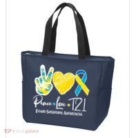 Peace Love T21 Down Syndrome Awareness Tote Bag thumb 3