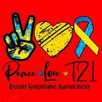 Peace Love T21 Down Syndrome Awareness Santa Hat thumb 1