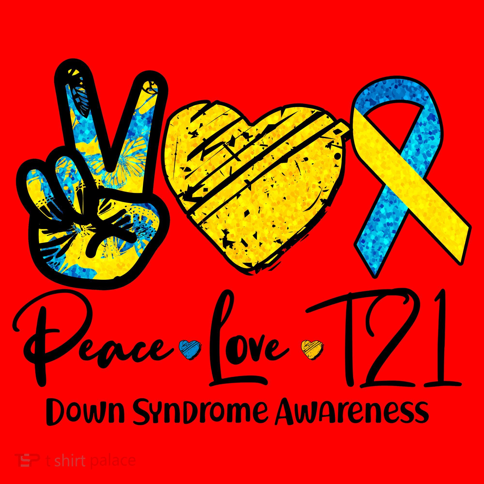 Peace Love T21 Down Syndrome Awareness Santa Hat