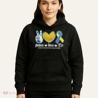 Peace Love T21 Down Syndrome Awareness Ribbon Hoodie thumb 5