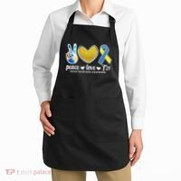 Peace Love T21 Down Syndrome Awareness Ribbon Apron thumb 2