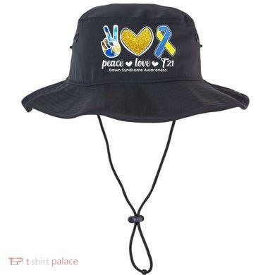 Peace Love T21 Down Syndrome Awareness Ribbon Bucket Hat