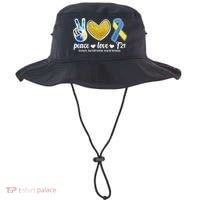 Peace Love T21 Down Syndrome Awareness Ribbon Bucket Hat thumb 0
