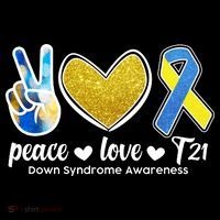 Peace Love T21 Down Syndrome Awareness Ribbon Baby Bodysuit thumb 2