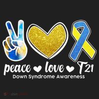 Peace Love T21 Down Syndrome Awareness Ribbon Hat thumb 2