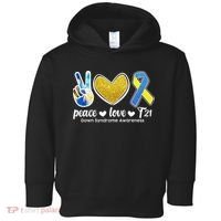 Peace Love T21 Down Syndrome Awareness Ribbon Toddler Hoodie thumb 0