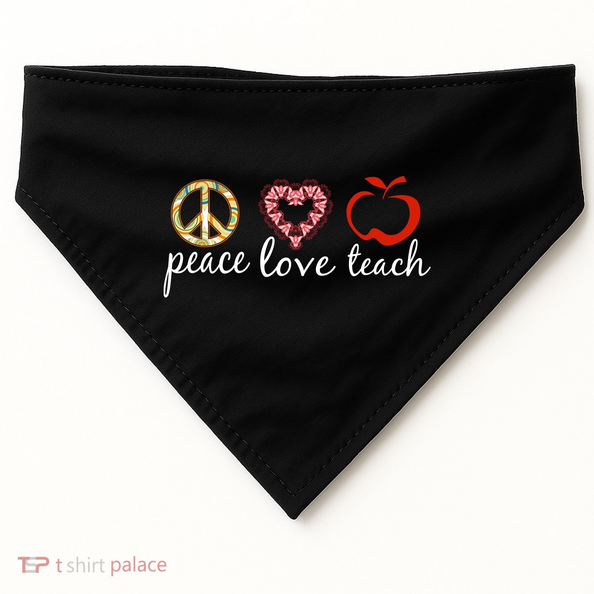 Peace Love Teach USA-Made Doggie Bandana