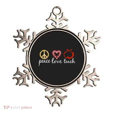 Peace Love Teach Ornament
