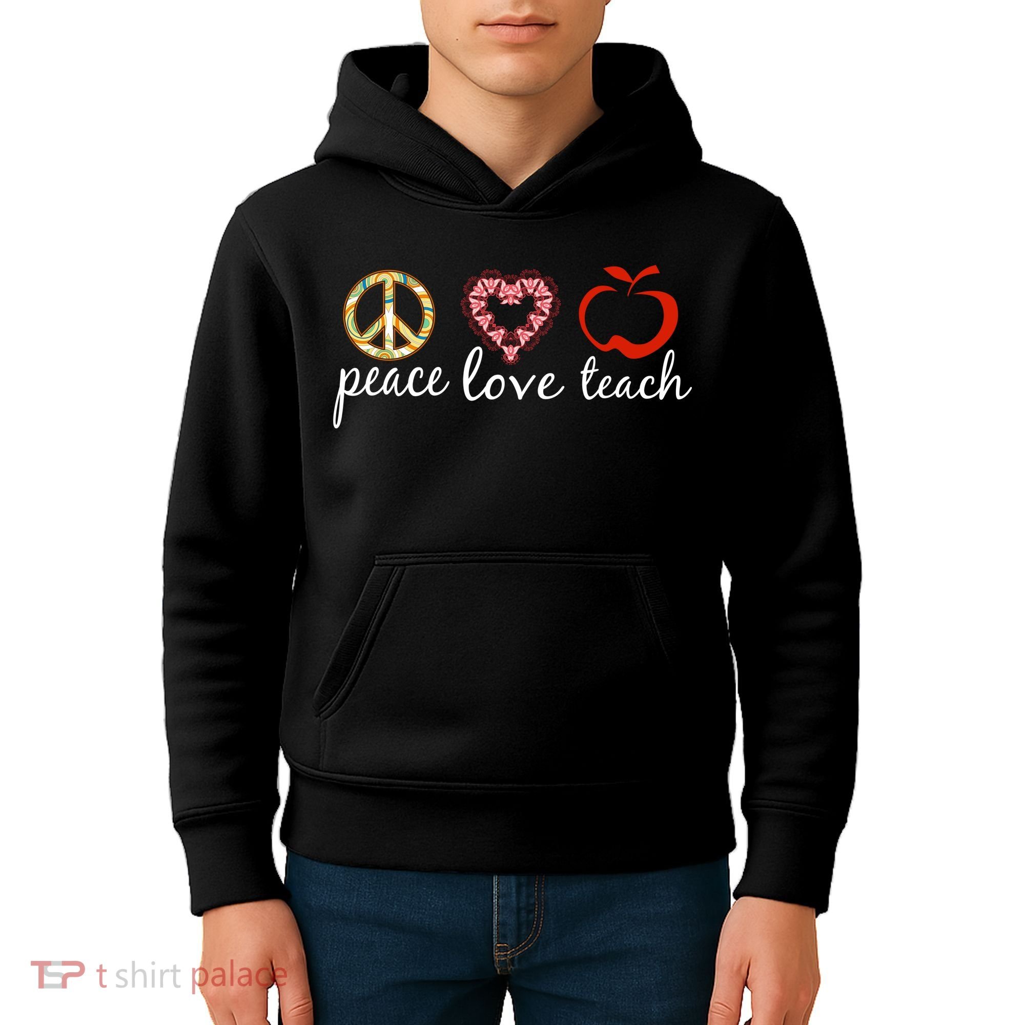 Peace Love Teach Kids Hoodie