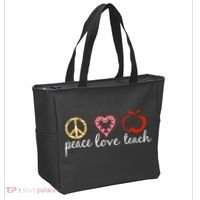 Peace Love Teach Tote Bag thumb 2
