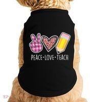 Peace Love Teach Plaid and Leopard Prints Doggie Tank thumb 0