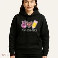 Peace Love Teach Plaid and Leopard Prints Hoodie thumb 5