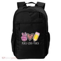 Peace Love Teach Plaid and Leopard Prints Backpack thumb 0