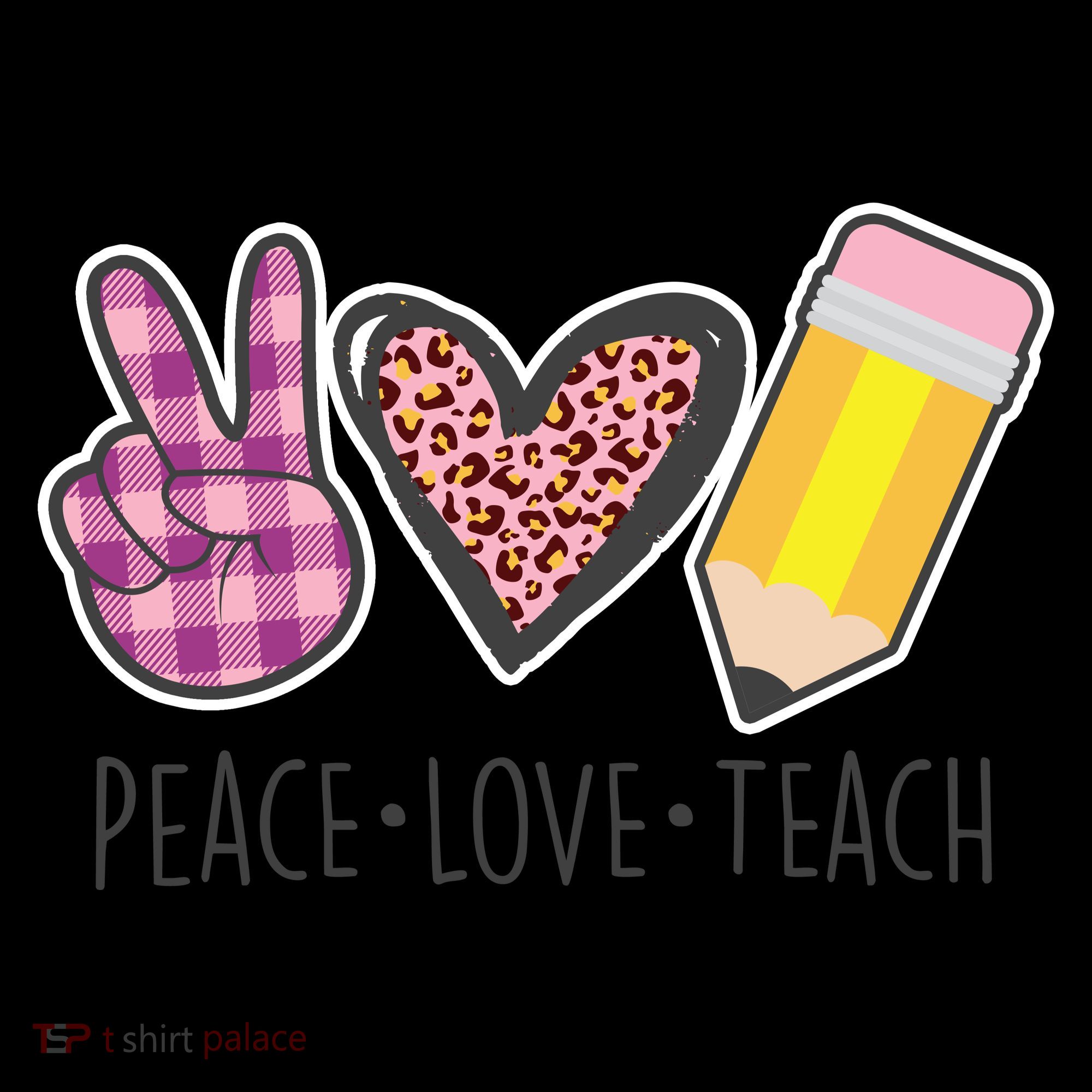 Peace Love Teach Plaid and Leopard Prints Coffee Mug