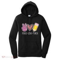Peace Love Teach Plaid and Leopard Prints Women's Hoodie thumb 0