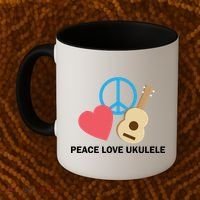 Peace Love Ukulele Coffee Mug thumb 2
