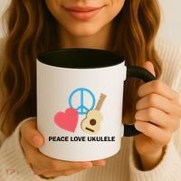 Peace Love Ukulele Coffee Mug thumb 3