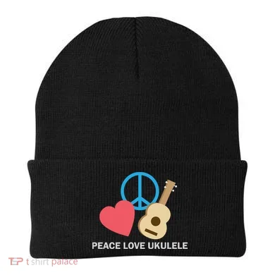 Peace Love Ukulele Beanie