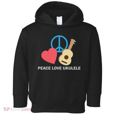 Peace Love Ukulele Toddler Hoodie