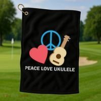 Peace Love Ukulele Golf Towel thumb 1