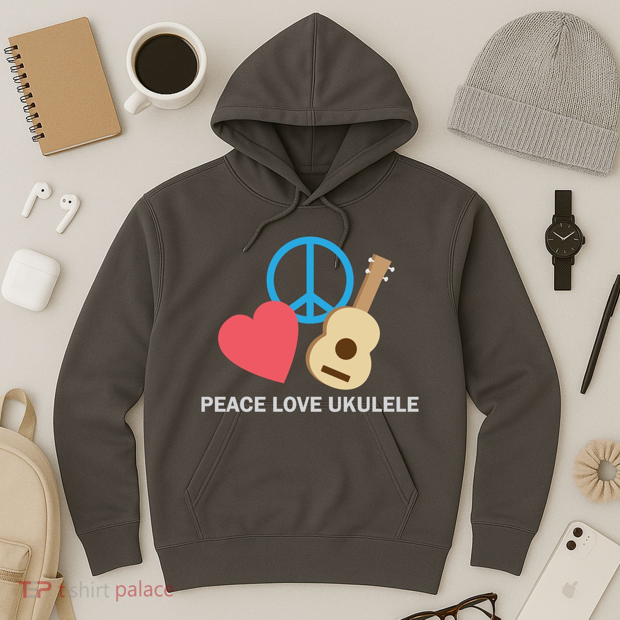 Peace Love Ukulele Hoodie