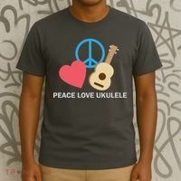 Peace Love Ukulele T-Shirt thumb 3