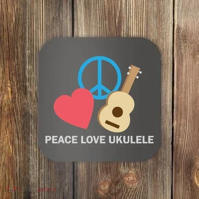 Peace Love Ukulele Coaster