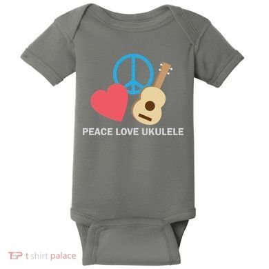 Peace Love Ukulele Baby Bodysuit