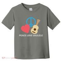 Peace Love Ukulele Toddler T-Shirt thumb 0